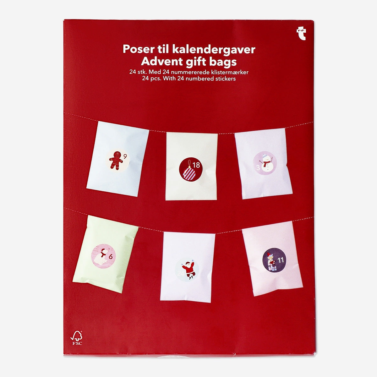 Flying Tiger advent geschenkzakjes aan een slinger