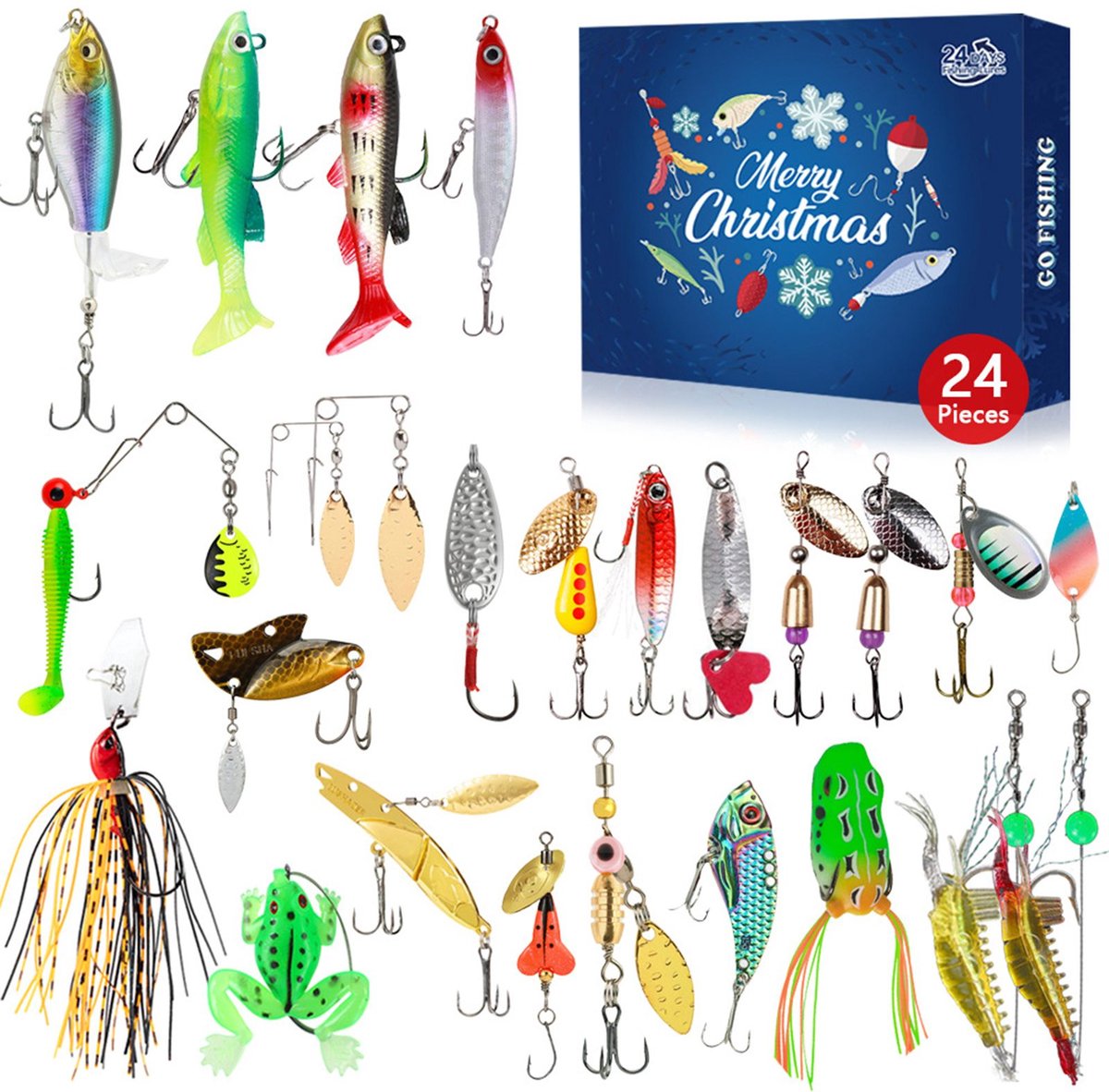 Hengelsport-adventskalender met 24 kunstaasjes
