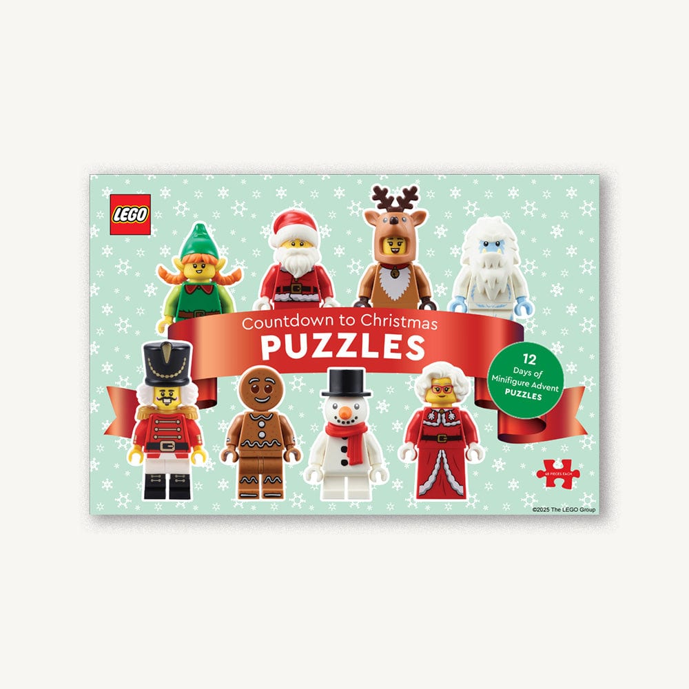 LEGO Countdown to Christmas Puzzles met acht kerstminifiguren op de doos