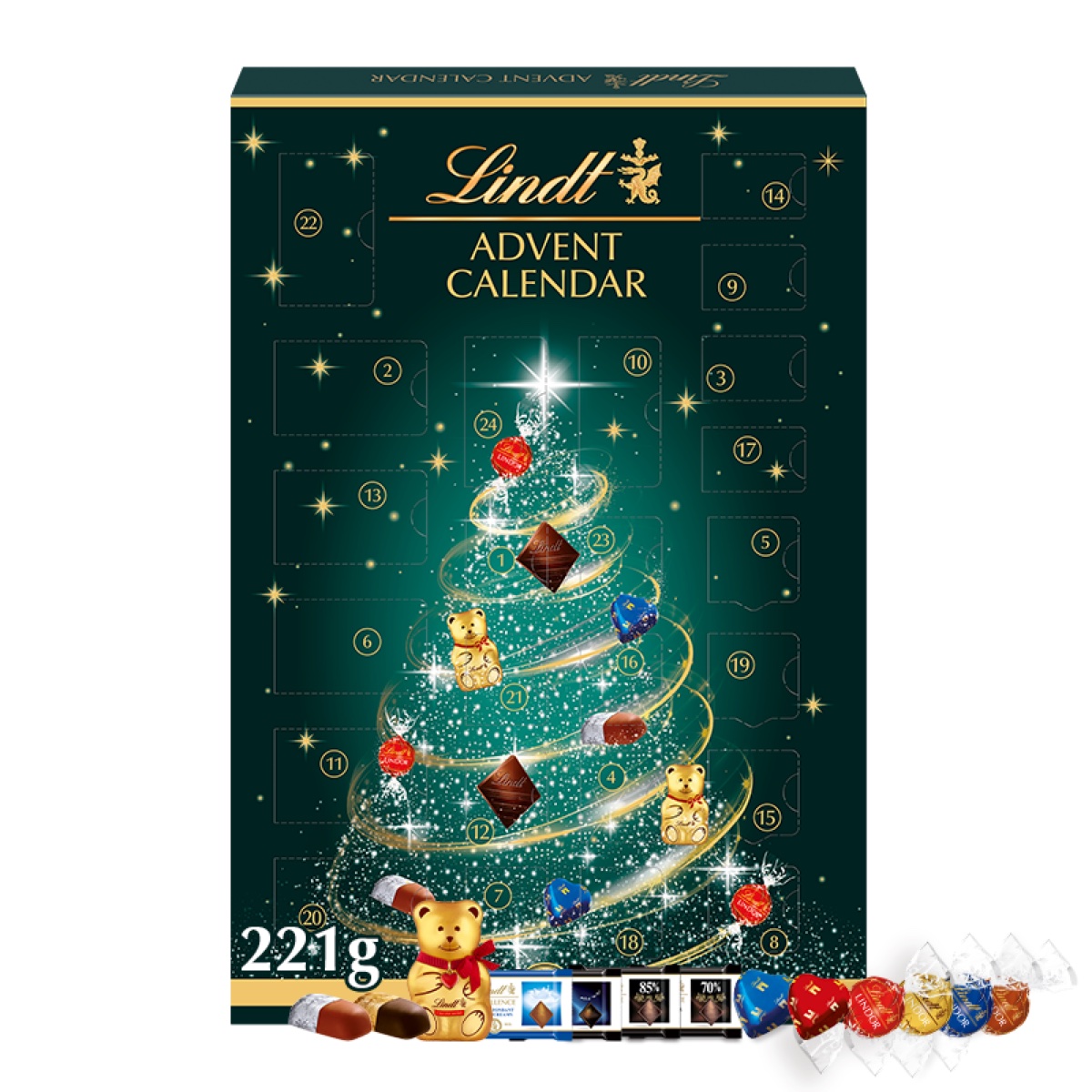 Lindt chocolade adventskalender Kerstboom (221 g)