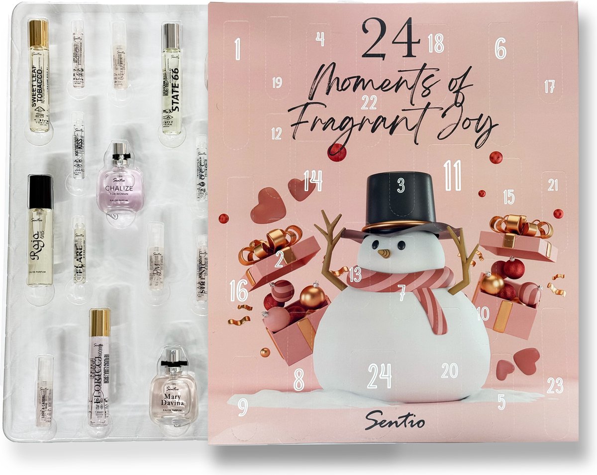 Sentio parfum adventskalender in de vorm van een sneeuwpop